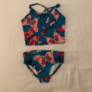 New Hanna Andersson Teal Butterfly Tankini Size 85 (2T)
